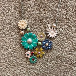 flowered statement necklace
